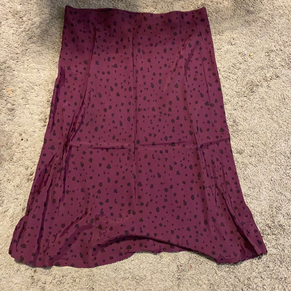 Burgundy Polka Dot Skirt